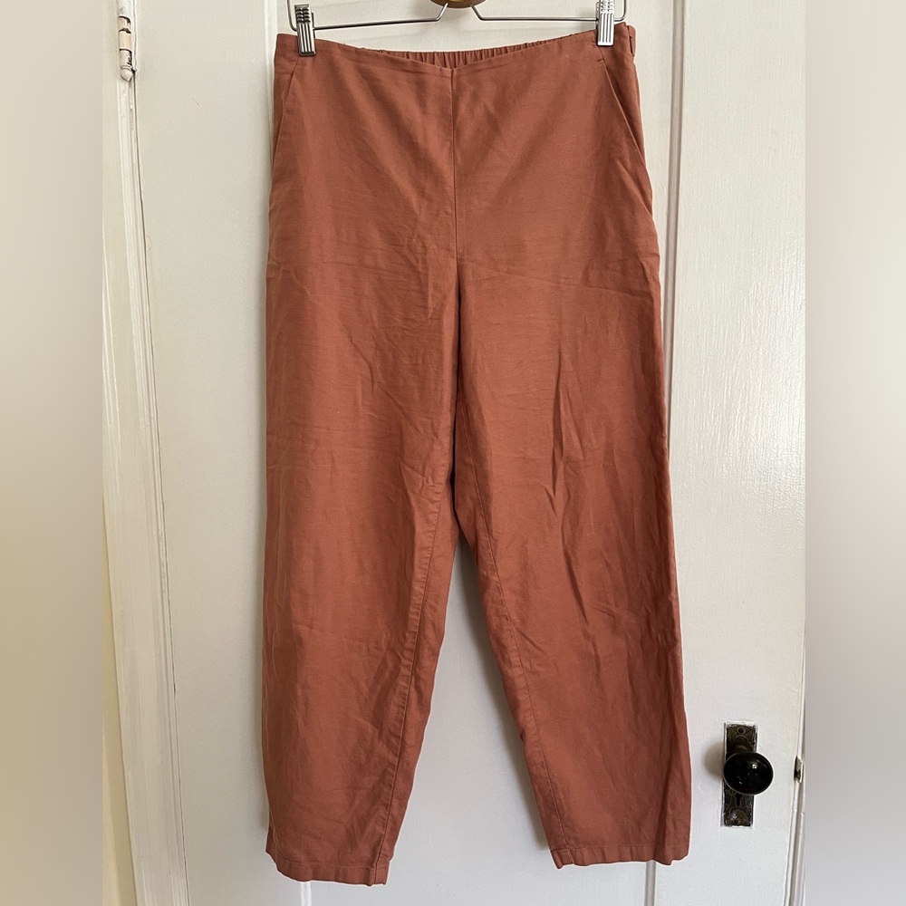 Eileen Fisher Terracotta Cotton/Hemp Pants XS